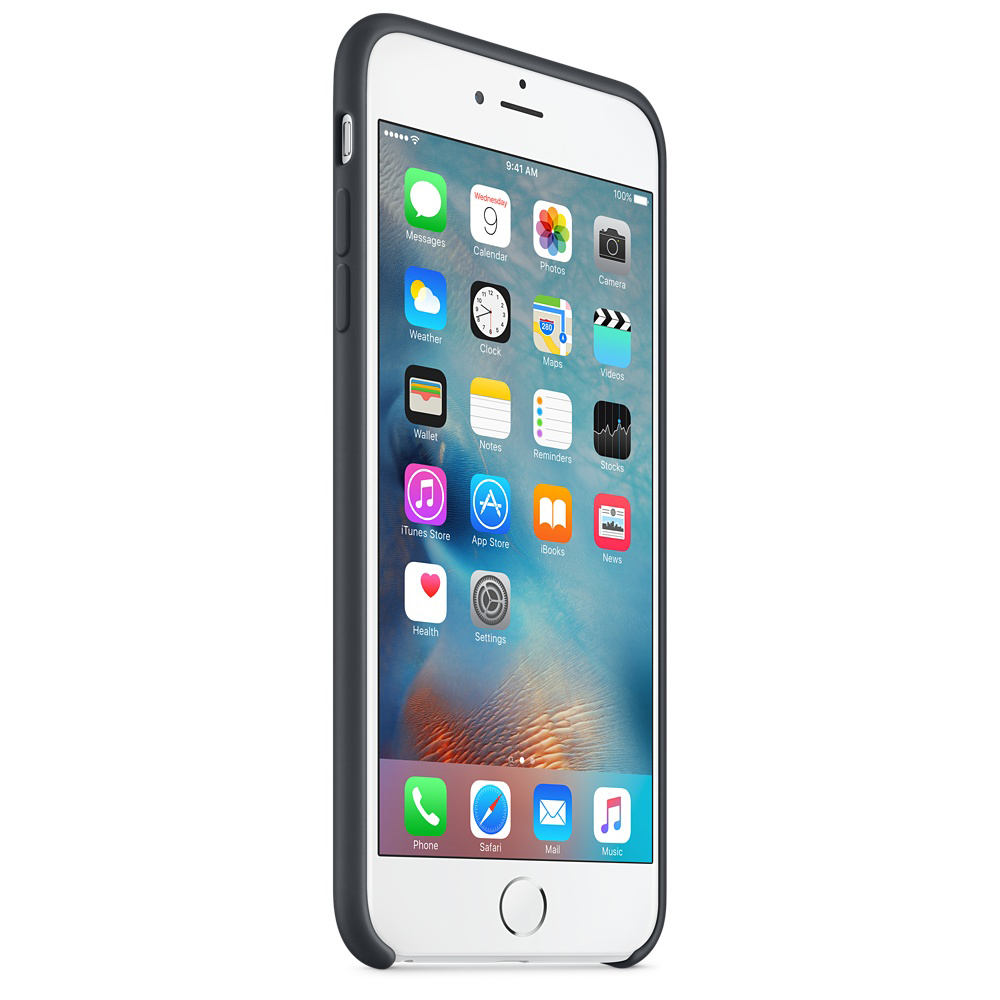 APPLE Silikon Case, Backcover, 6s iPhone Plus, Apple, Anthrazit