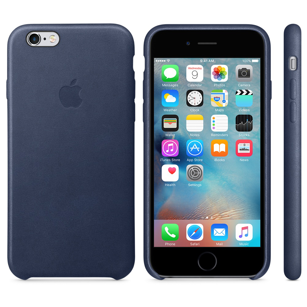 APPLE Leder Case, Backcover, Apple, 6s, iPhone MitternachtsBlau