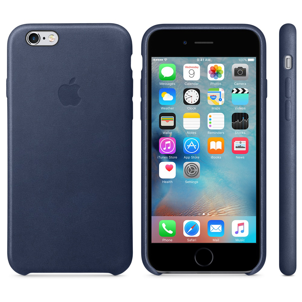 APPLE Leder Case, Backcover, Apple, iPhone 6s, MitternachtsBlau