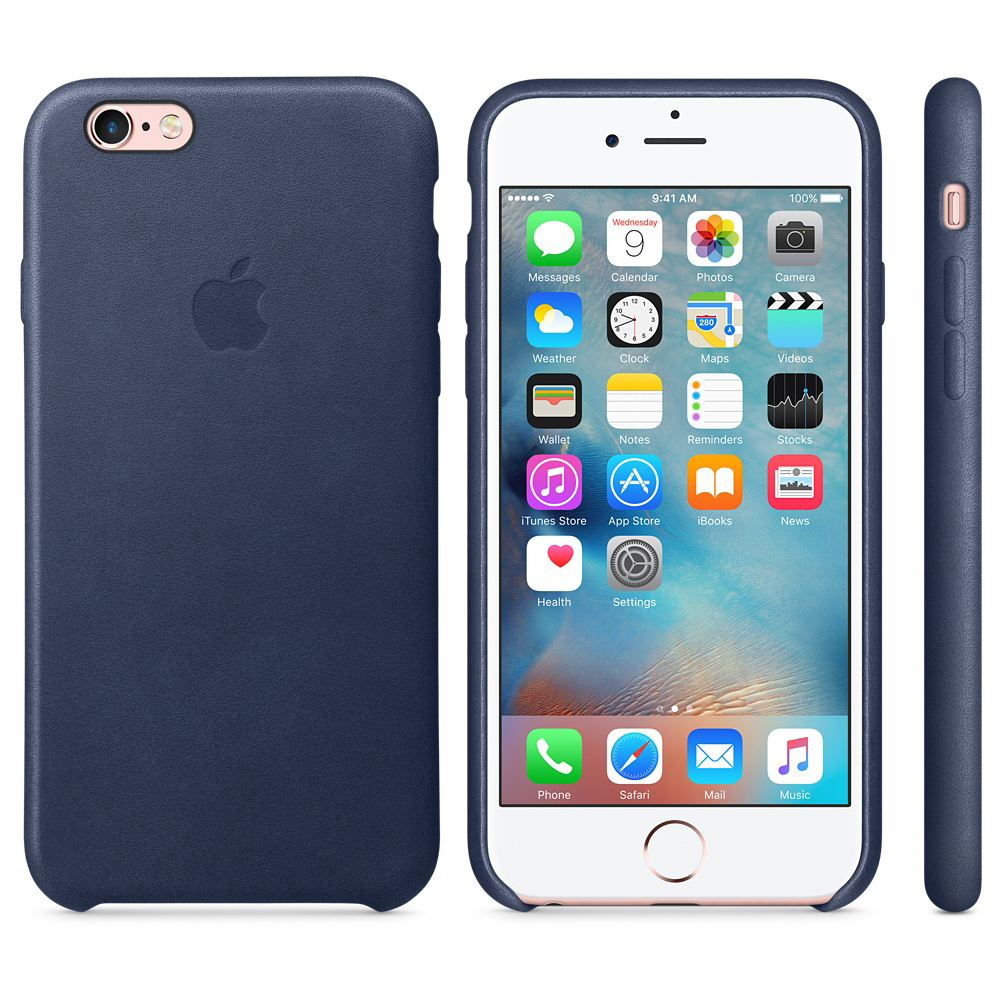 APPLE Leder Case, Backcover, Apple, iPhone 6s, MitternachtsBlau