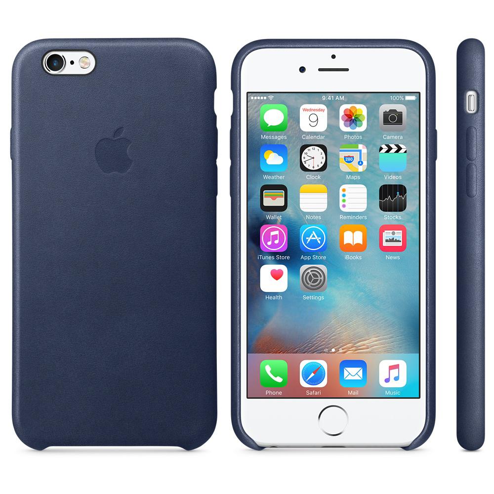 APPLE Leder Case, Apple, iPhone Backcover, MitternachtsBlau 6s