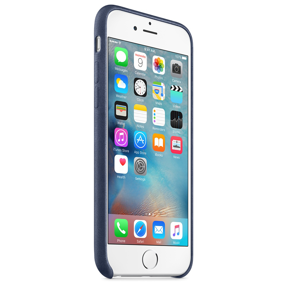 APPLE Leder Case, Backcover, Apple, iPhone 6s, MitternachtsBlau