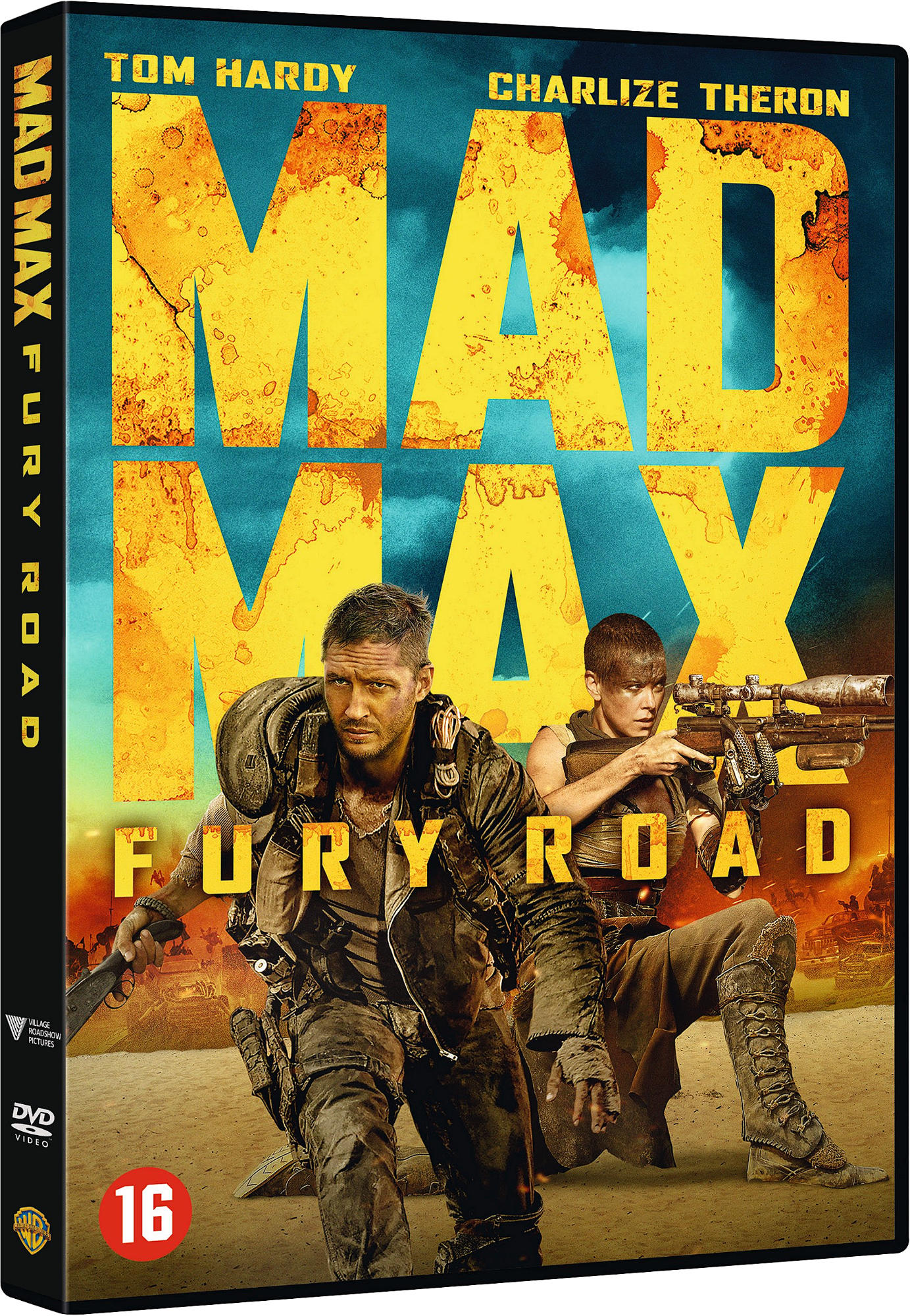 DVD cover for Mad Max: Fury Road, featuring Tom Hardy and Charlize Theron.
