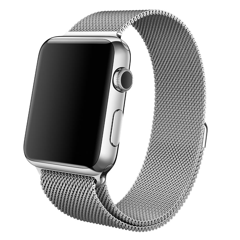 APPLE MJ5F2ZM/A Milanese Loop Armband für Apple Watch 42 mm, Armband, Silber
