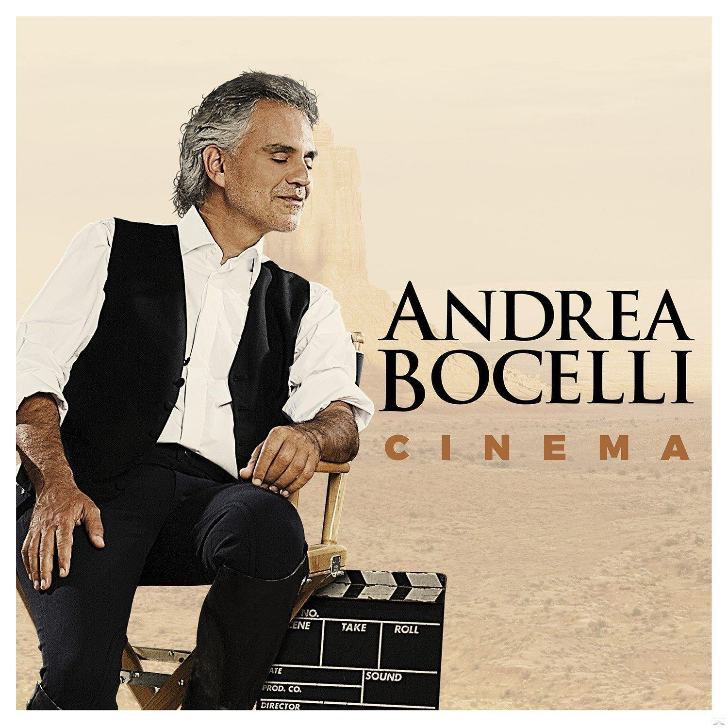 Album borító: Andrea Bocelli egy széken ül, egy filmes csapóval, sivatagi háttérrel.
