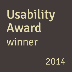 Bild zeigt einen Usability Award Gewinner für 2014.