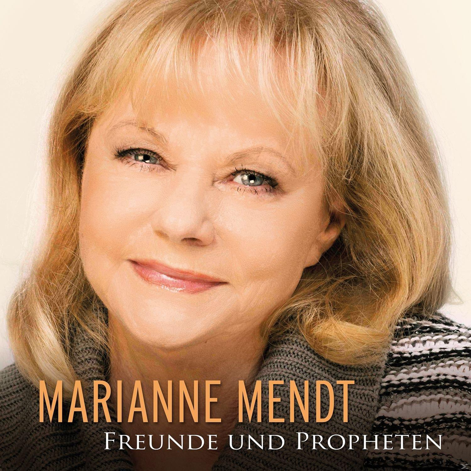 Nahaufnahme einer Frau mit blonden Haaren. Text: Marianne Mendt. Freunde und Propheten.