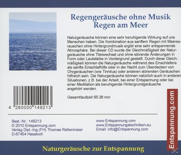 CD-Cover über Regengeräusche und das Meer, mit Text und Barcode.