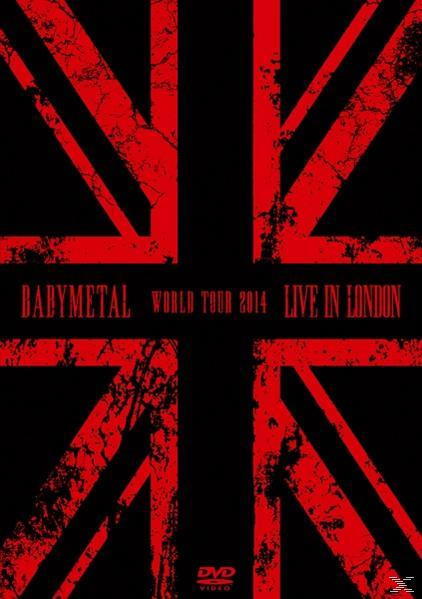 DVD-Hülle mit einer Union Jack Flagge. Der Text lautet 'BABYMETAL WORLD TOUR 2014 LIVE IN LONDON'.