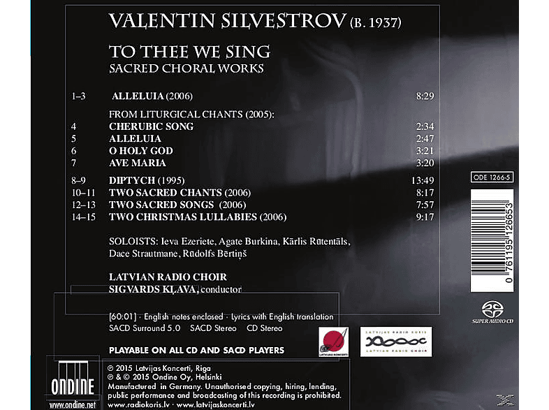 Thumbnail - Latvian Radio Choir - To Thee We Sing (SACD Hybrid)