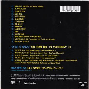 Albumcover mit Trackliste. Schwarzer Hintergrund, gelber und blauer Text. LiveAct Music Logo.