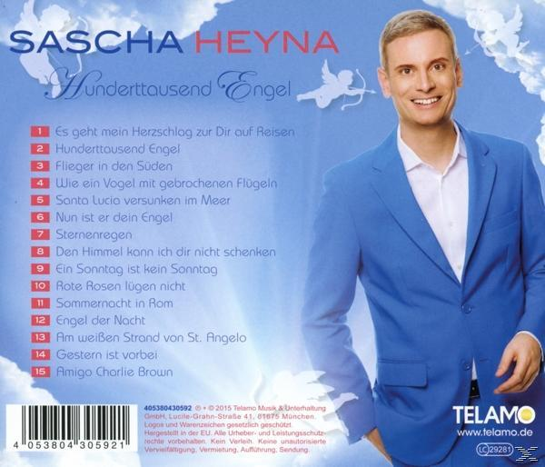 Albumcover mit Mann im blauen Anzug. Titelliste, Engel-Imagery.