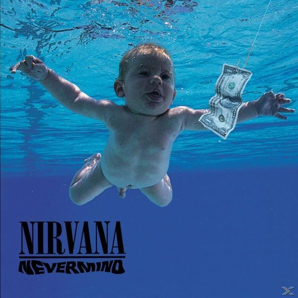 Nirvana Albumcover: Ein Baby unter Wasser, das nach einem Geldschein greift, der an einer Angelschnur befestigt ist.