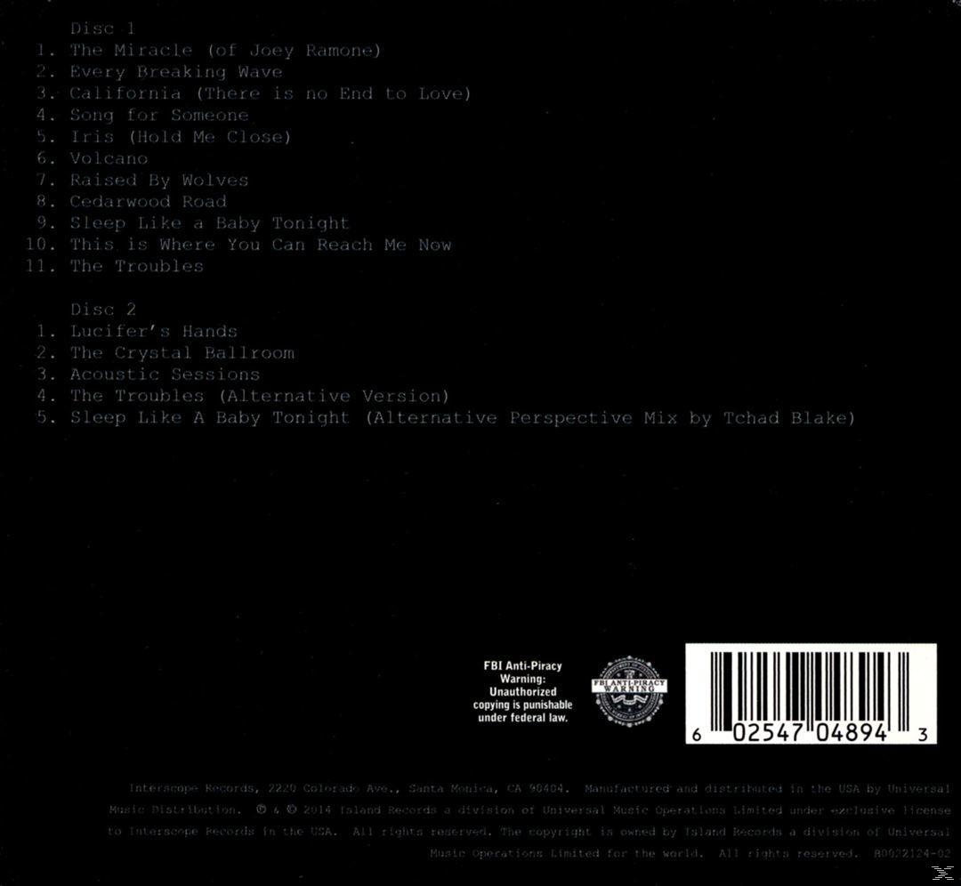 Rückseite des Albums mit Titelliste. Der Albumtitel steht oben. Der Text ist in Schwarzweiß gehalten.