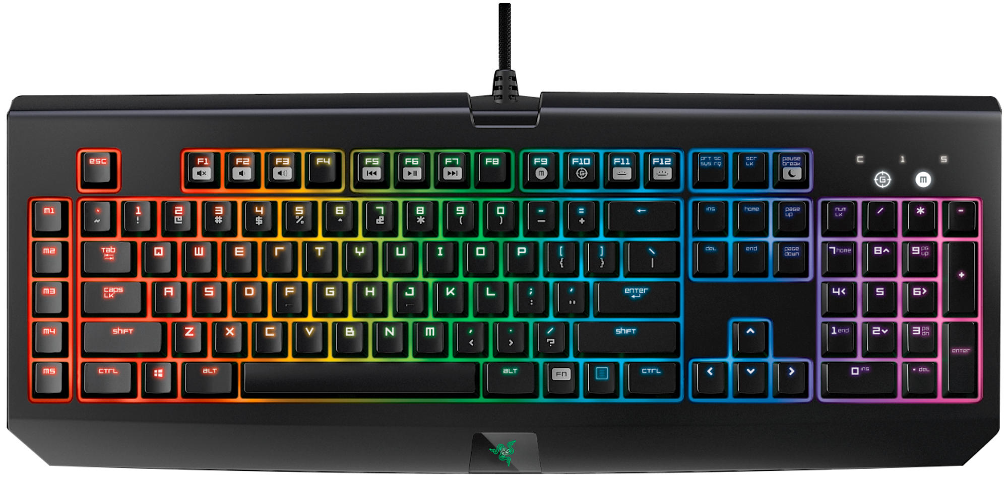Teclado gaming - Razer BlackWidow Chroma, retroiluminación personalizable, negro
