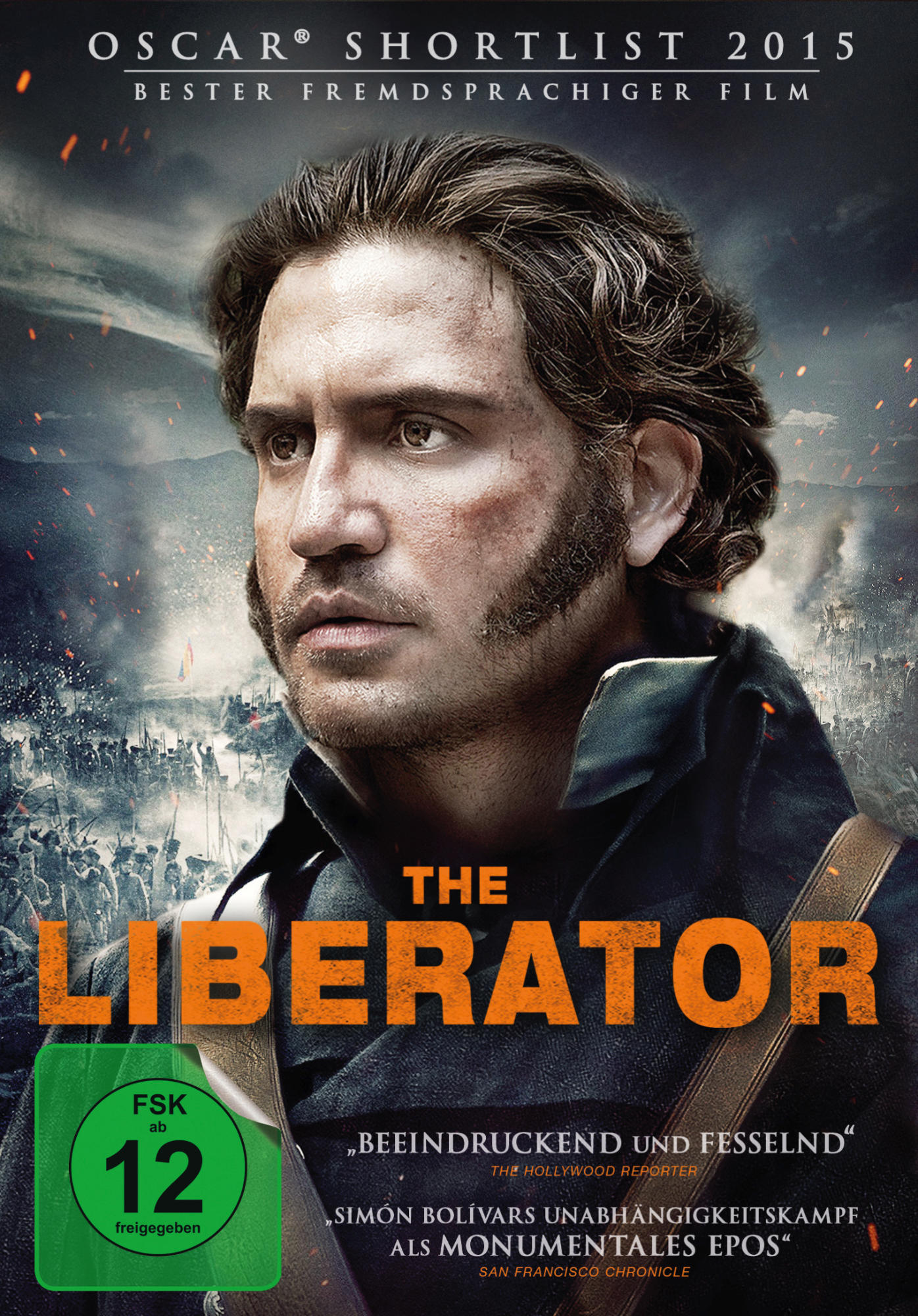 DVD-Cover für The Liberator mit einem Mann und einer Menschenmenge.