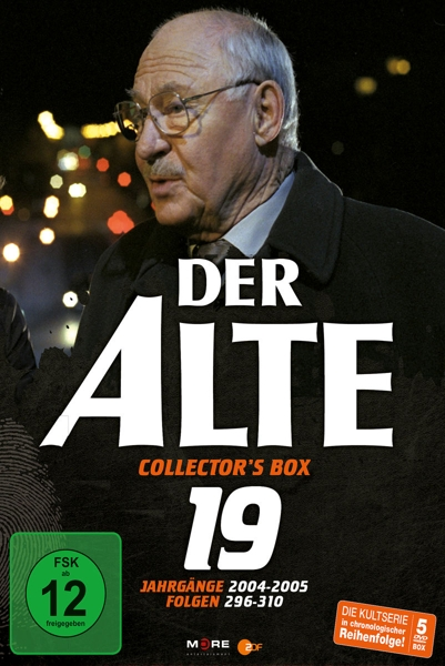 DVD-Cover eines Mannes mit Brille, mit dem Titel "Der Alte" und einer Sammlerbox.