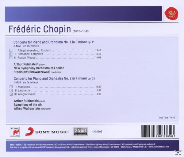 Album borító: Frédéric Chopin. Felsorolja a kompozíciókat, előadókat. Fehér háttér.