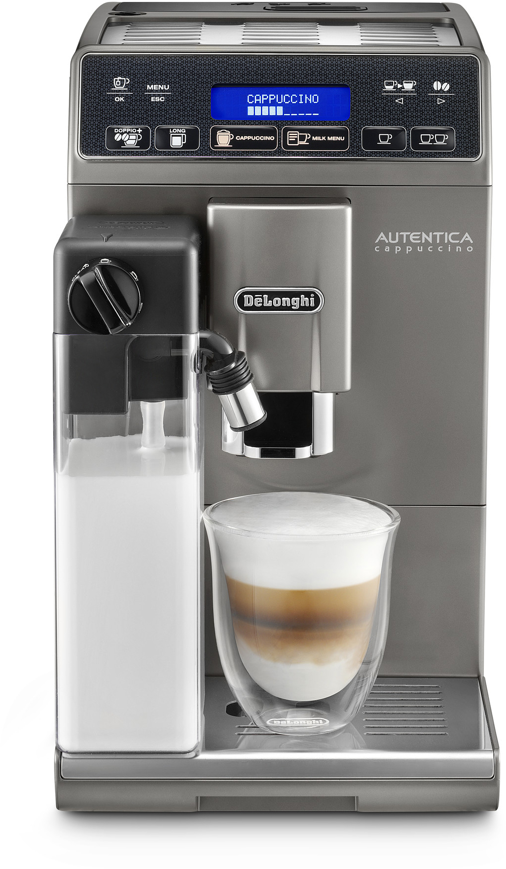 DELONGHI ETAM 29.666.T Autentica Cappuccino Kaffeevollautomat Titanium/Silber