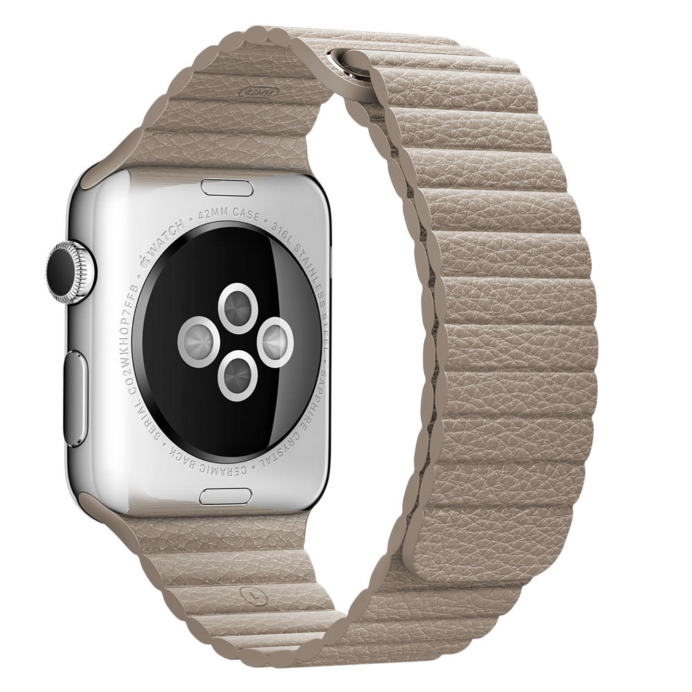 APPLE MJ4X2ZM/A Watch 42 mm Taş Rengi Deri Loop (Medium)