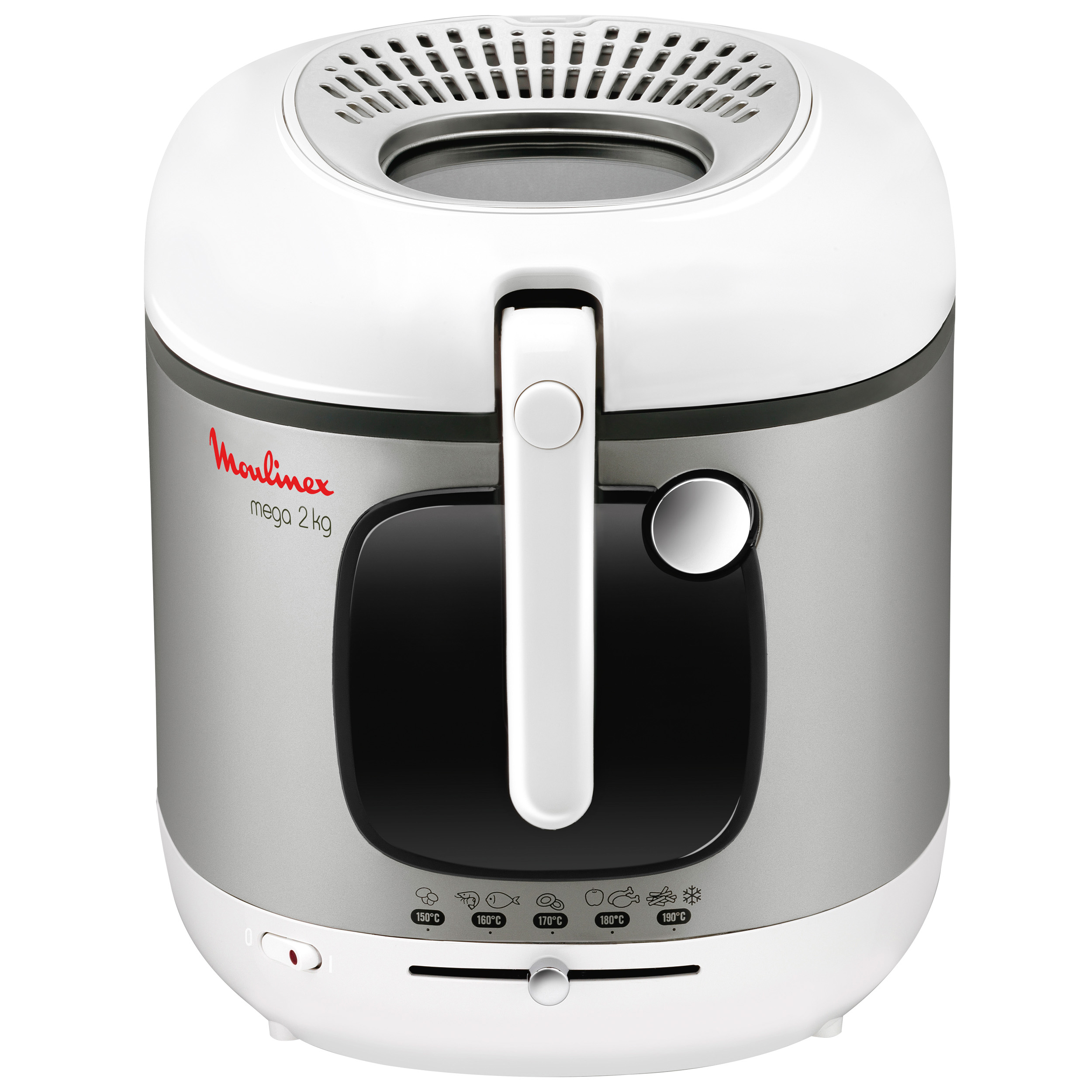 MOULINEX AM 4800 Fritteuse (2 kg, 2100 Watt, Edelstahl, Weiß)