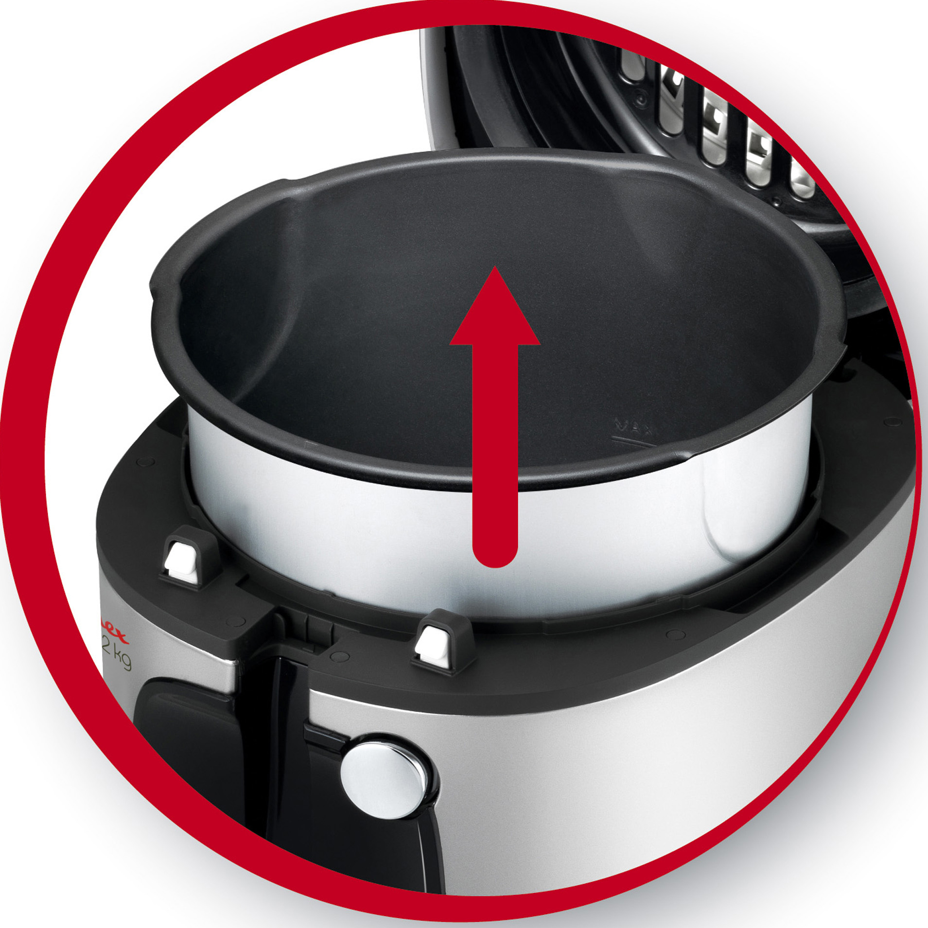 MOULINEX AM 4800 Fritteuse (2 kg, 2100 Watt, Edelstahl, Weiß)