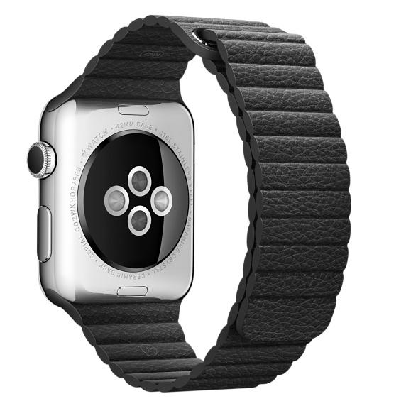 APPLE MJY52ZM/A 42 mm Siyah Deri Loop Orta Boy Kordon