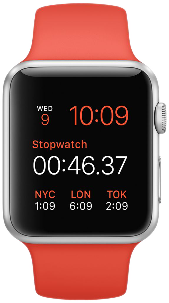 APPLE Watch Sport 42mm Aluminiumgehäuse mit Sportarmband, 140-210 mm, orange