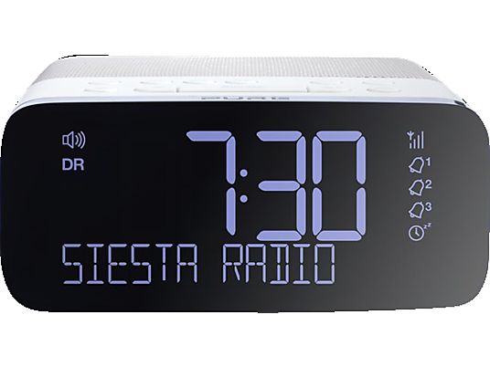 PURE DIGITAL Siesta Rise - Radiowecker (DAB+, FM, Weiss/grau)
