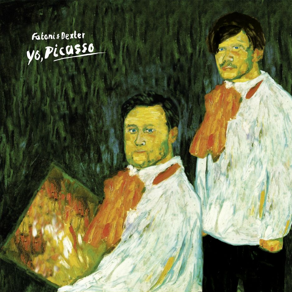 Albumcover von zwei Männern in mit Farbe bespritzter Kleidung. Der Titel ist in Rot und Gelb geschrieben.