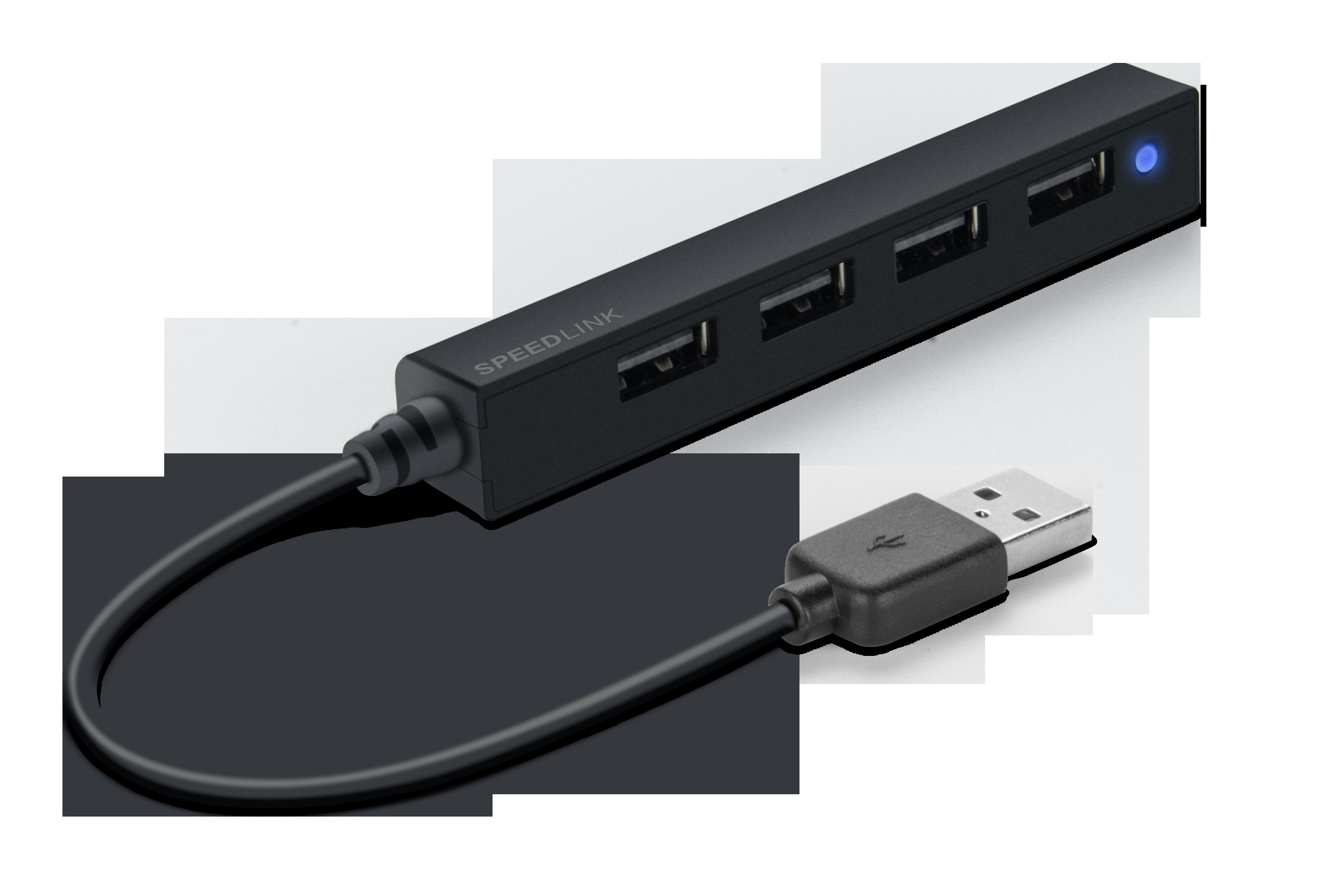 SPEEDLINK SNAPPY 4-Port, USB Schwarz Hub, SLIM