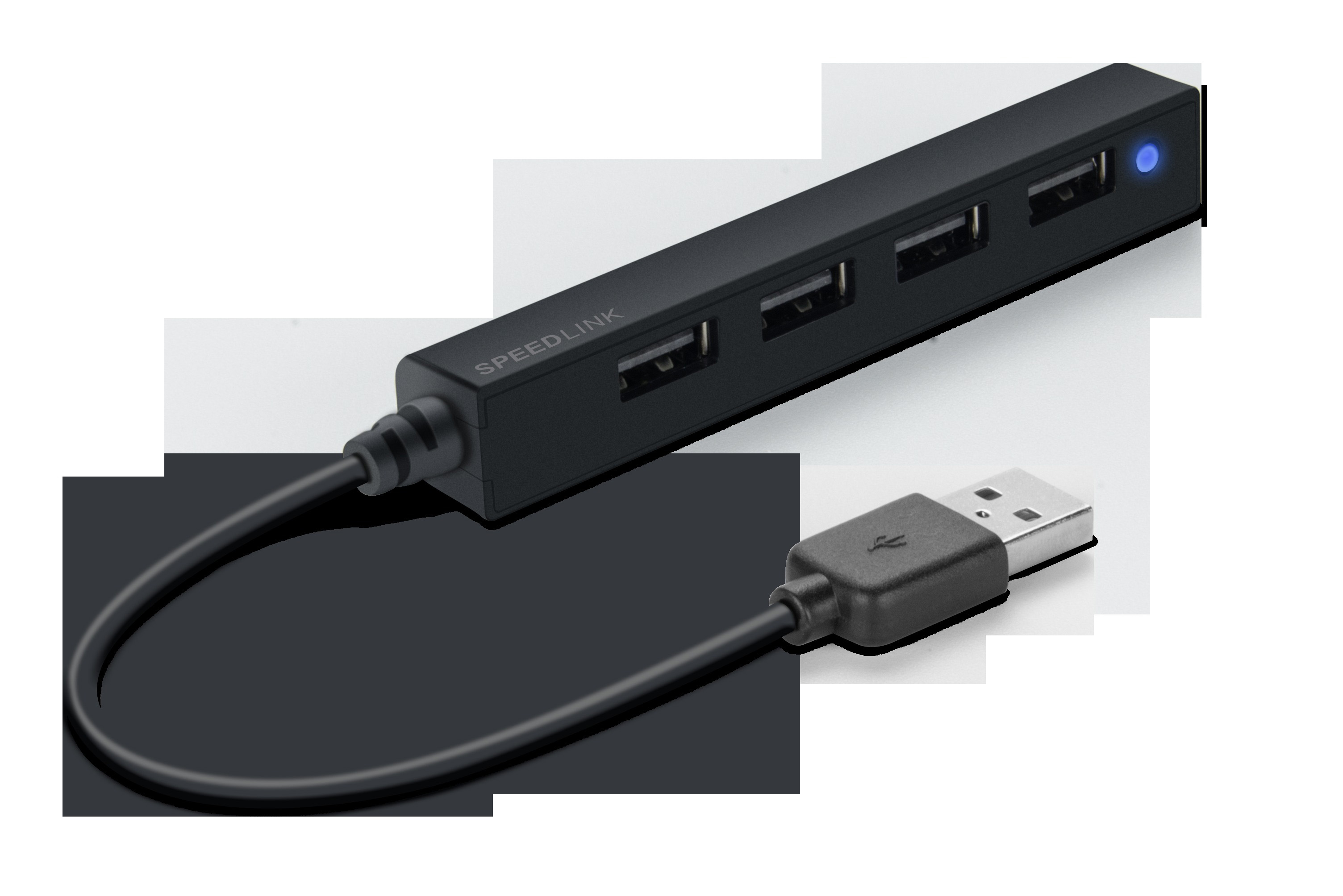 Schwarz 4-Port, USB SNAPPY Hub, SPEEDLINK SLIM