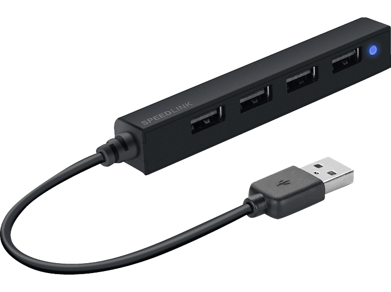 SPEEDLINK SNAPPY 4-Port, USB Schwarz Hub, SLIM