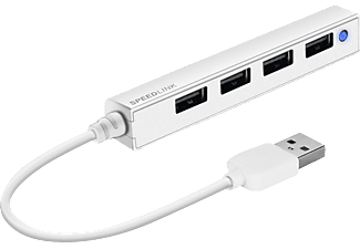 SPEEDLINK SNAPPY SLIM USB Hub 4-Port, USB HUB, Weiß