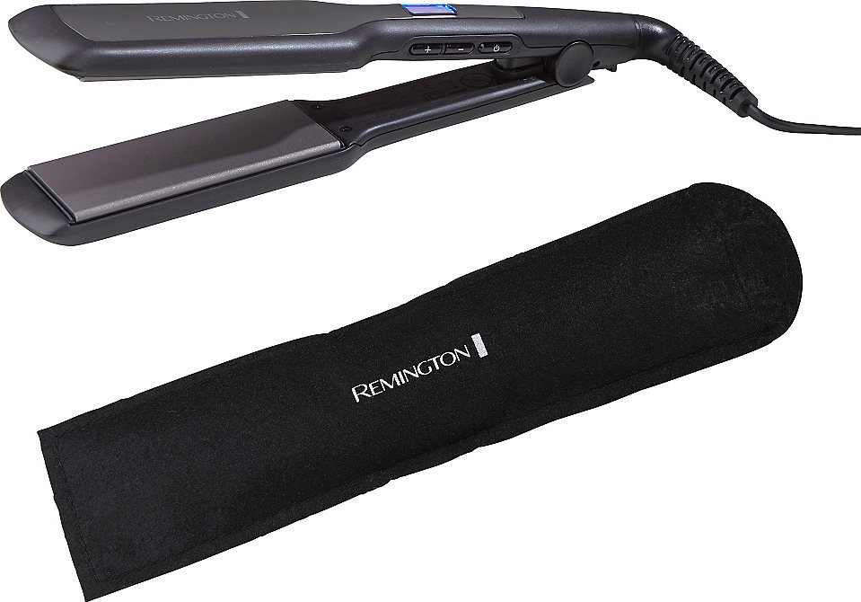 Fer à lisser Remington avec étui de protection noir. Le lisseur est noir.