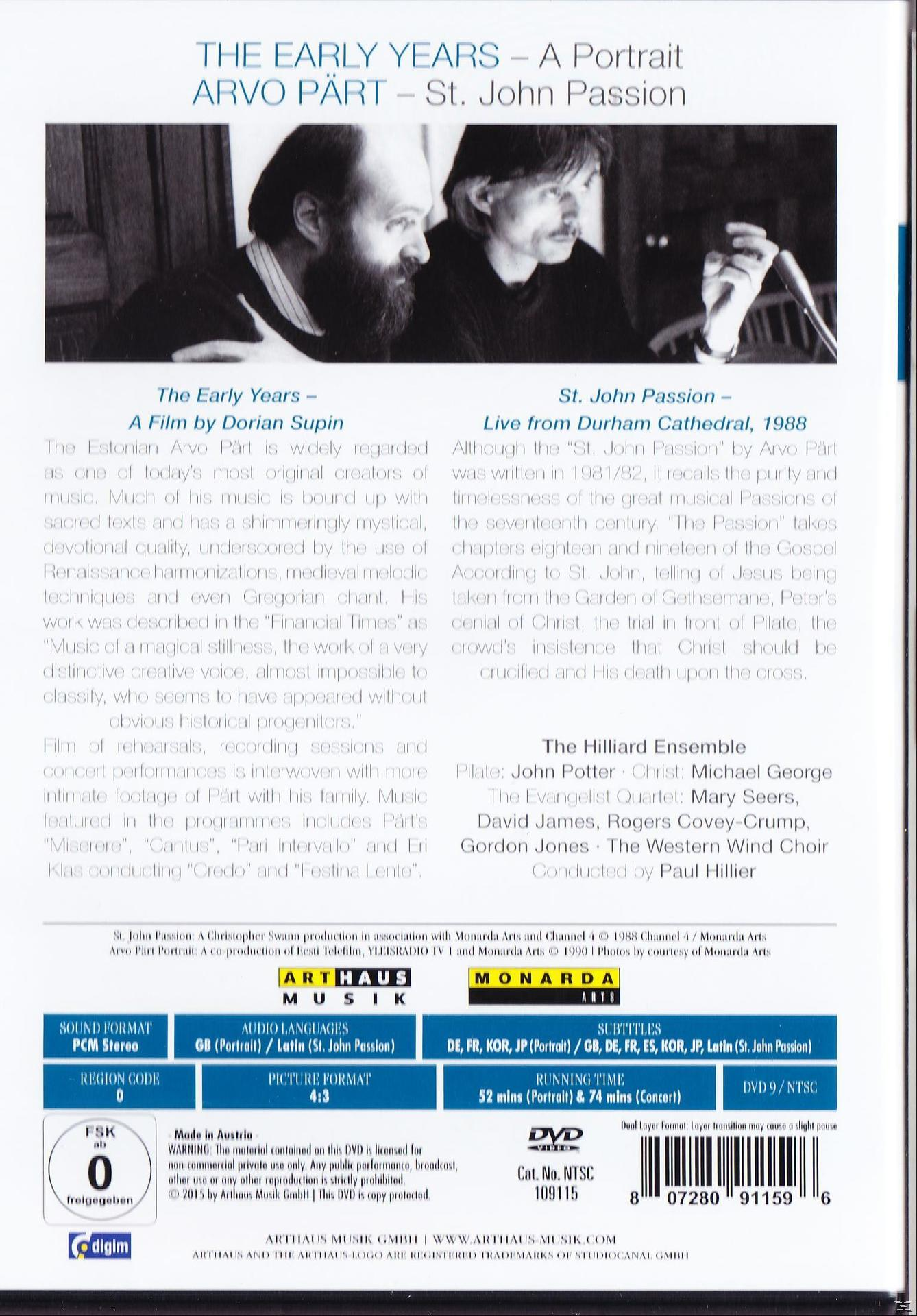 The  Hilliard Ensemble, The Western Wind Choir, Various - St.John Passion/A Portrait  - (DVD)