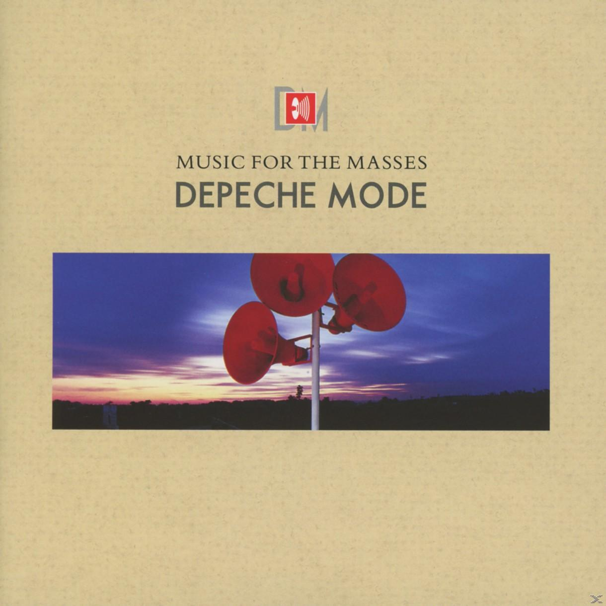 Albumcover für Depeche Modes "Music for the Masses", mit roten Lautsprechern.