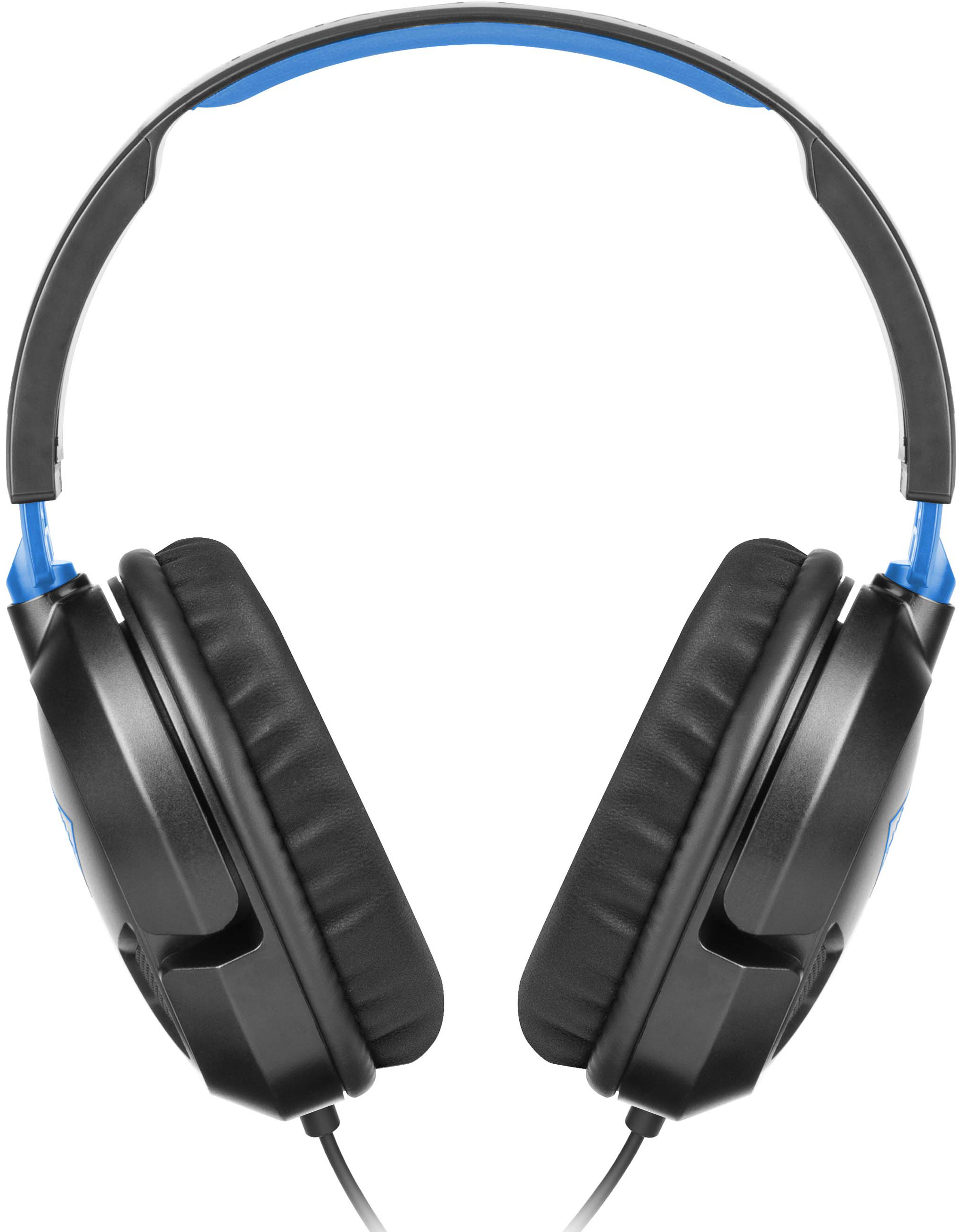 Black and blue over-ear headphones.