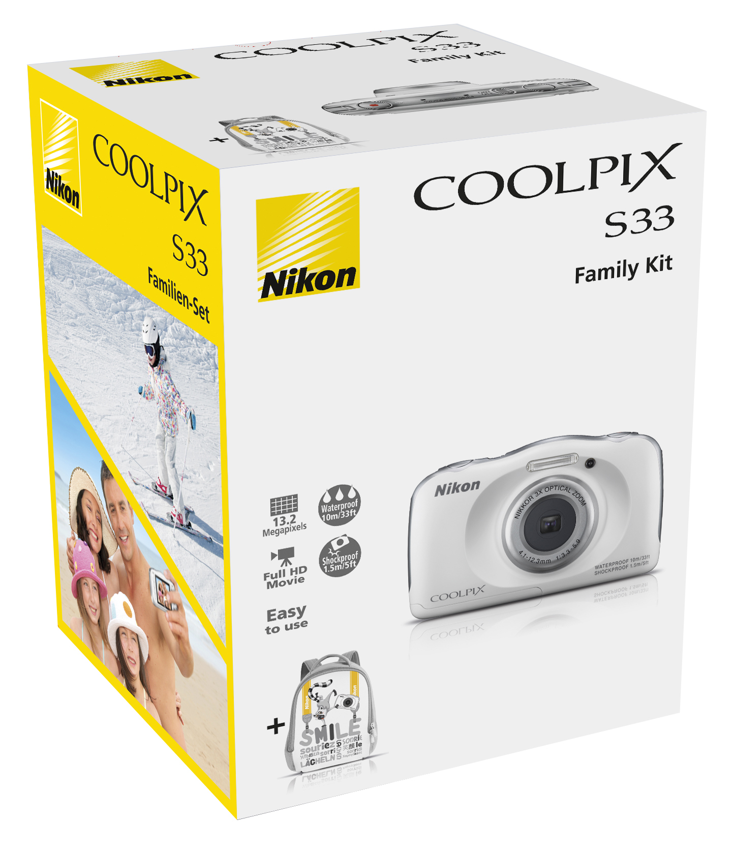 NIKON Coolpix S33  Kompaktkamera Weiß, 3x opt. Zoom, TFT-LCD