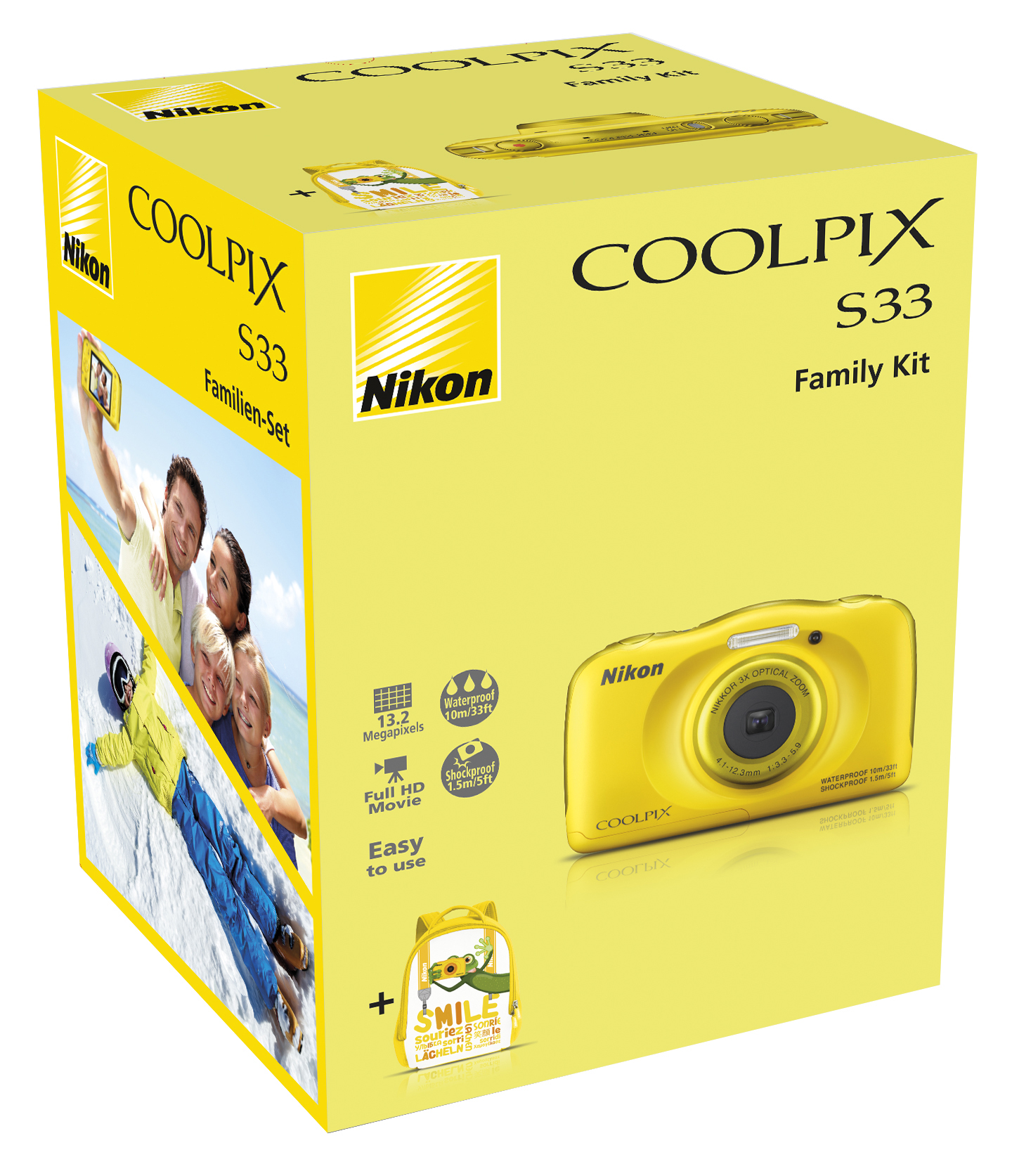 NIKON Coolpix S33  Kompaktkamera Gelb, 3x opt. Zoom, TFT-LCD