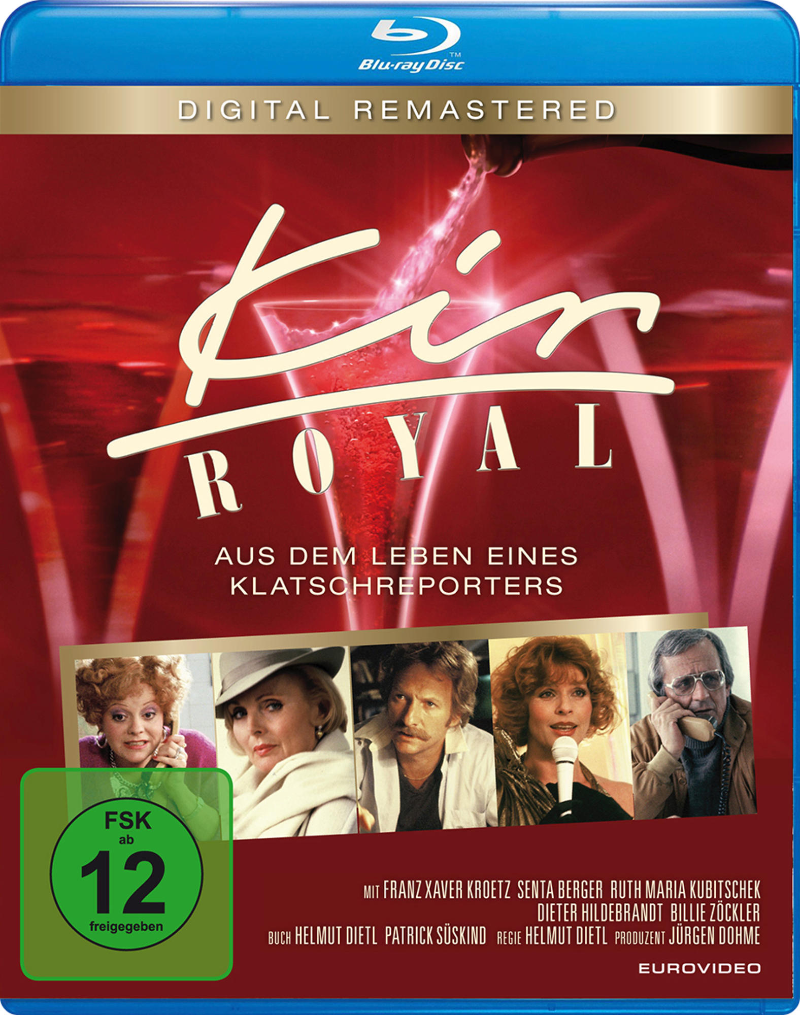 DVD-Hülle für den Film 'Kin Royal'. Es hat einen roten Hintergrund und Bilder der Schauspieler.