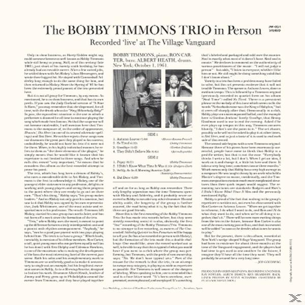 Bobby Trio Timmons - In Person  - (Vinyl)