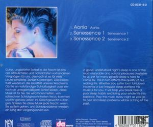 CD-Rückseite. Ein Frauengesicht, Text und Trackliste auf blauem Hintergrund.