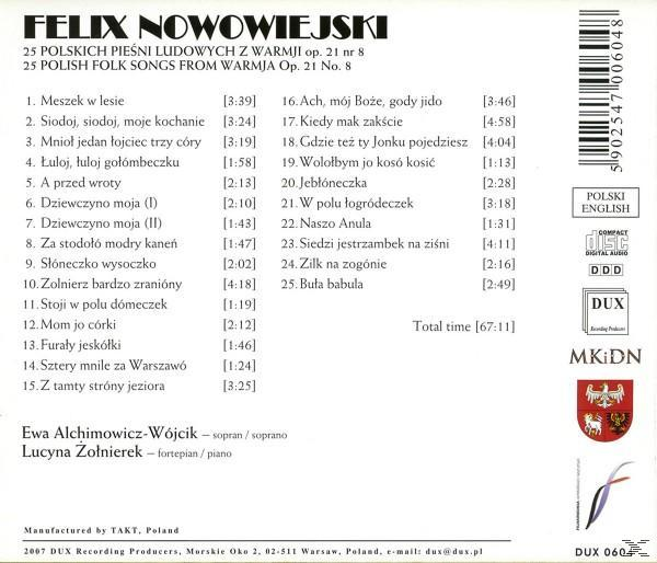 Alchimowicz-Wojcik/Zolnierek - 25 Polnische Volkslieder Aus Warmja Op.  - (CD)