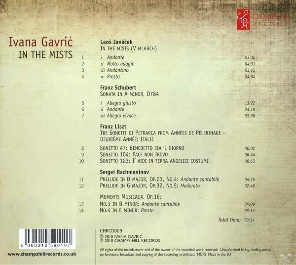 Ivana Gavric - In The Mists-Klavierwerke  - (CD)
