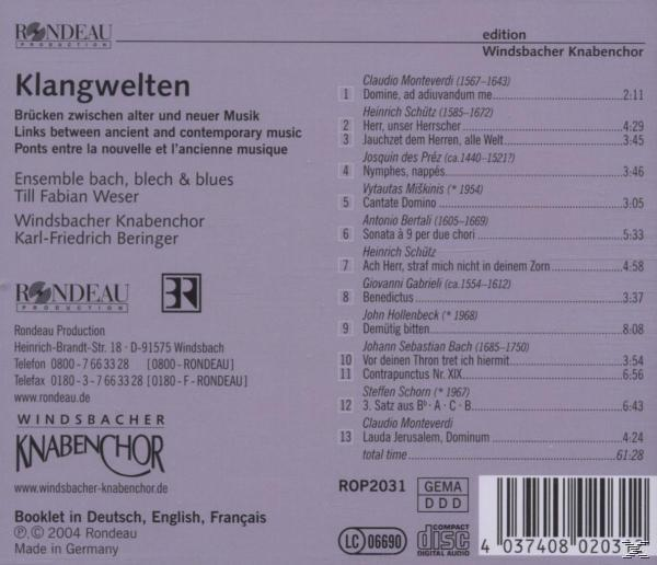 Beringer/Windsbacher Knabenchor/Ensemble - Klangwelten  - (CD)