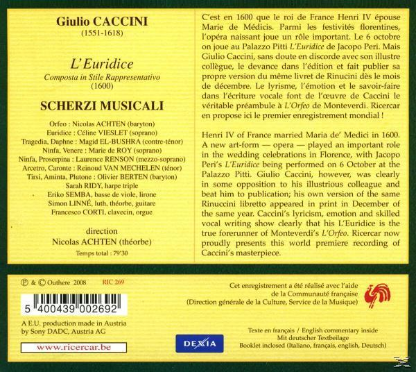 VARIOUS - Giulio Caccini: L'Euridice  - (CD)