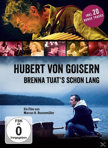 DVD-Cover: Hubert von Goisern, Brenna Tuat's Schon Lang. Zeigt einen Mann auf einem Boot und andere Bilder.