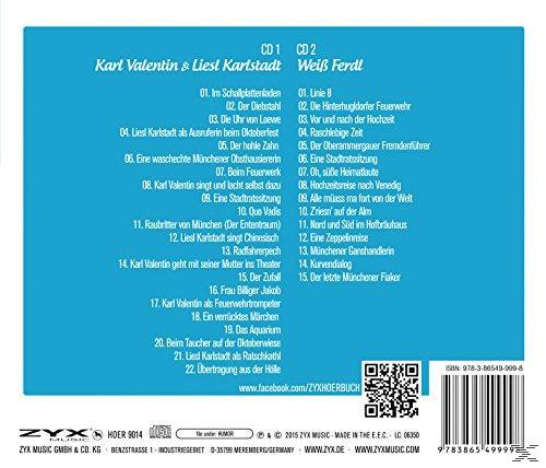 Rückseite einer CD-Hülle: Deutscher Text, Titelliste und Logo auf hellblauem Hintergrund.