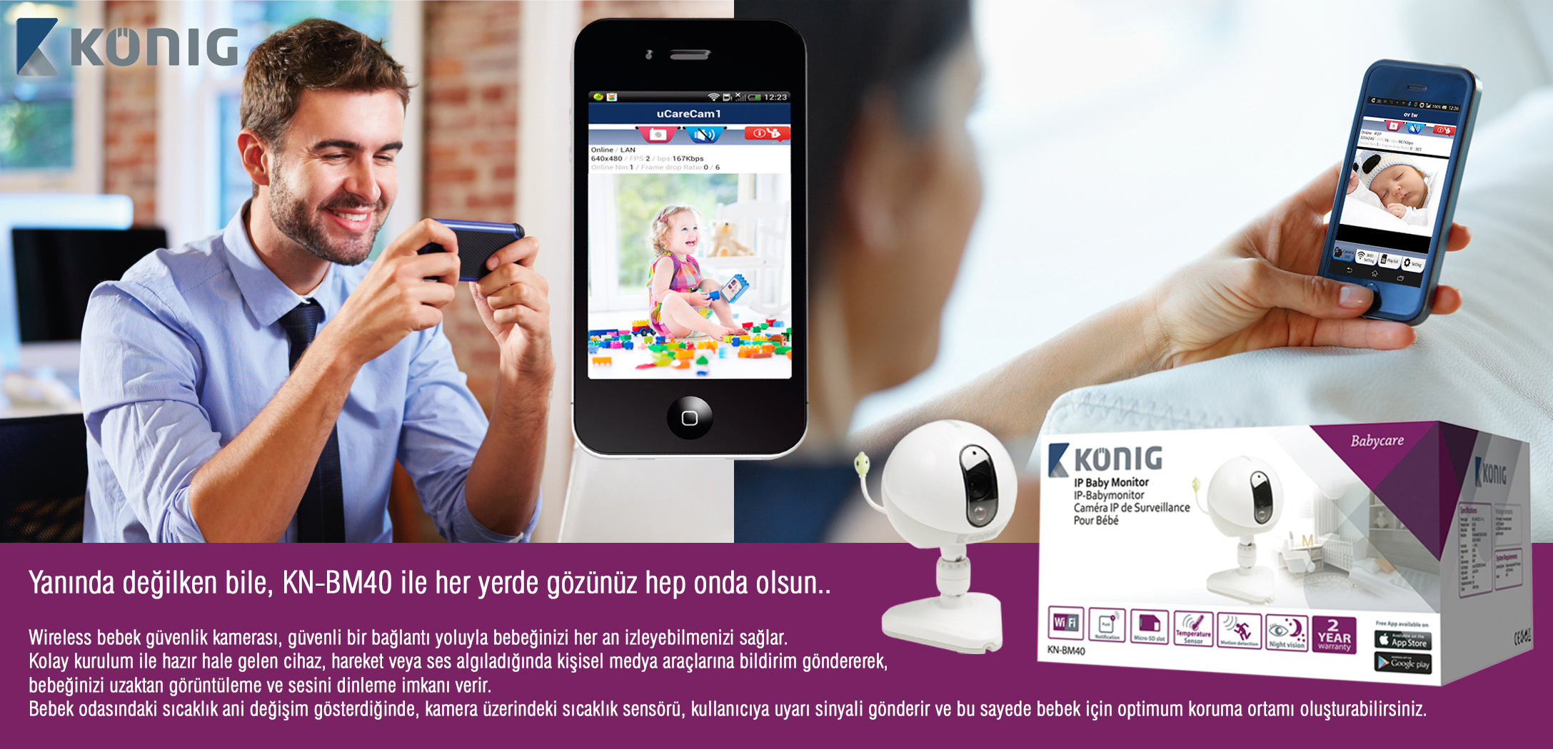 KONIG Konig BM40 IP Bebek Güvenlik Kamerası